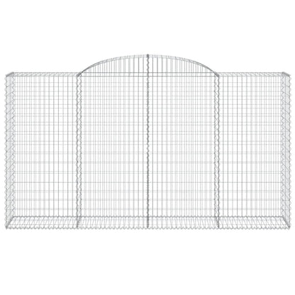 Gabionen mit Hochbogen 9 Stk. 300x50x160/180cm Verzinktes Eisen