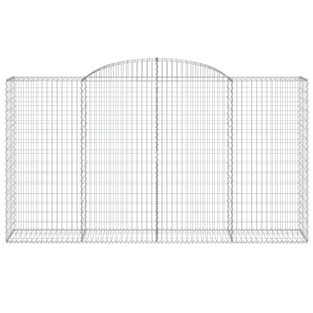 Gabionen mit Hochbogen 12 Stk 300x50x160/180cm Verzinktes Eisen