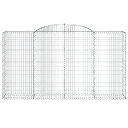 Gabionen mit Hochbogen 12 Stk 300x50x160/180cm Verzinktes Eisen