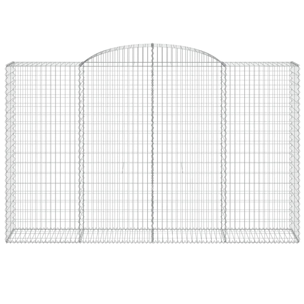 Gabionen mit Hochbogen 2 Stk. 300x50x180/200cm Verzinktes Eisen