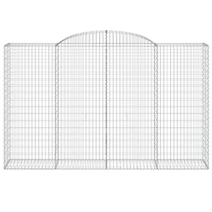 Gabionen mit Hochbogen 2 Stk. 300x50x180/200cm Verzinktes Eisen