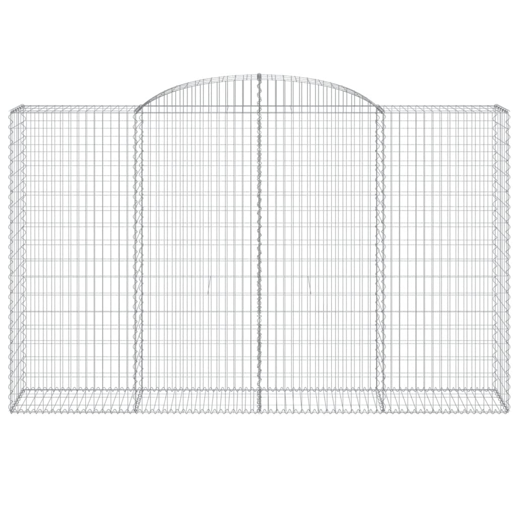 Gabionen mit Hochbogen 4 Stk. 300x50x180/200cm Verzinktes Eisen