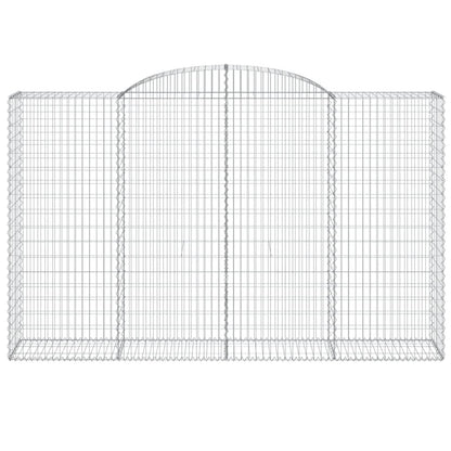 Gabionen mit Hochbogen 4 Stk. 300x50x180/200cm Verzinktes Eisen