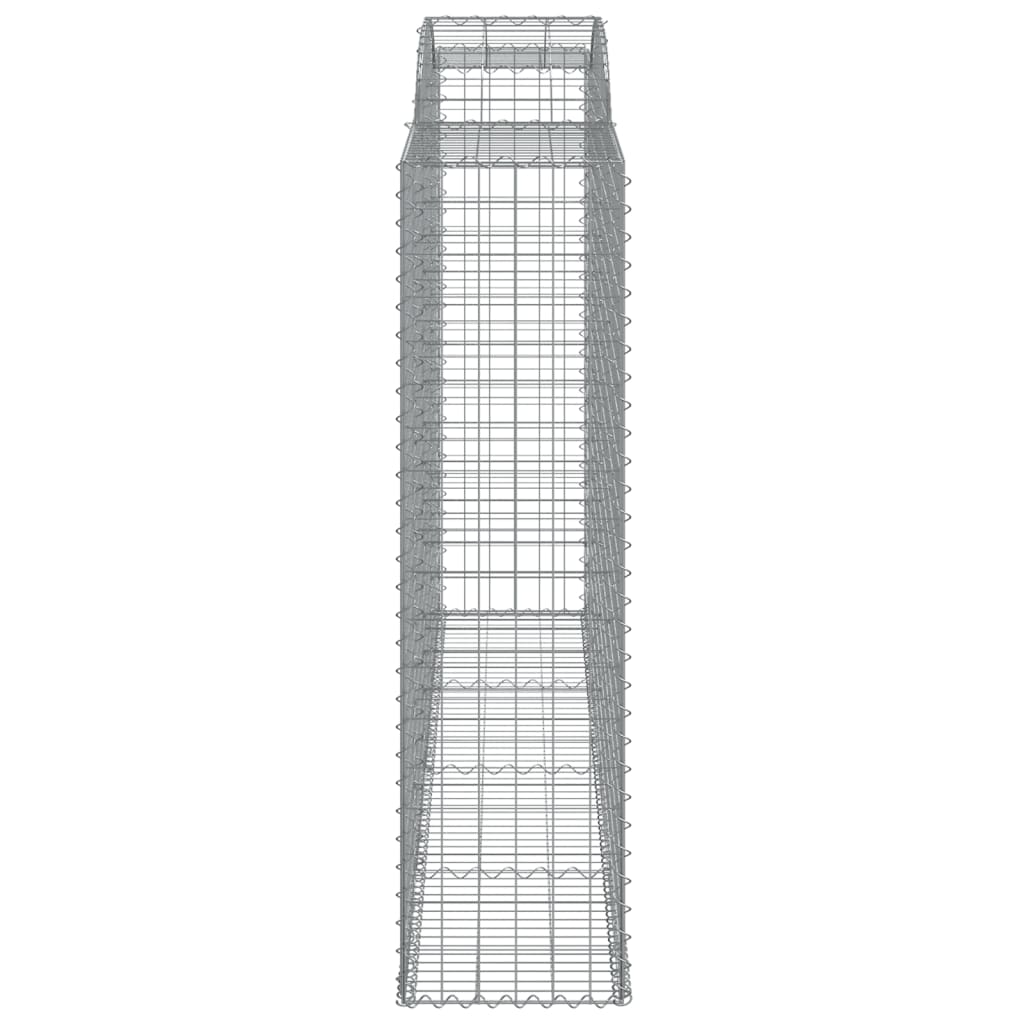 Gabionen mit Hochbogen 4 Stk. 300x50x180/200cm Verzinktes Eisen