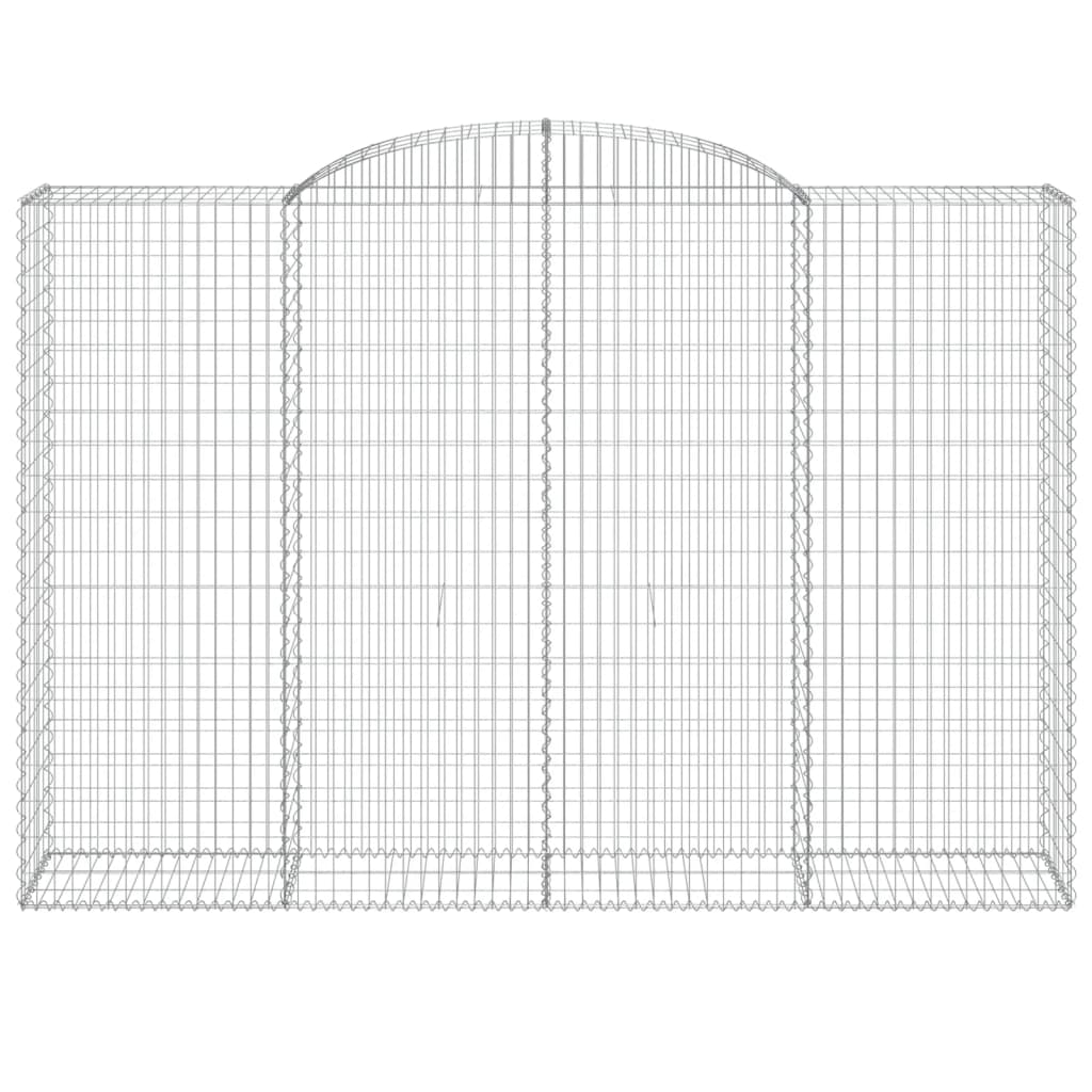 Gabionen mit Hochbogen 6 Stk. 300x50x200/220cm Verzinktes Eisen