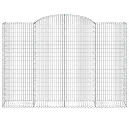 Gabionen mit Hochbogen 6 Stk. 300x50x200/220cm Verzinktes Eisen