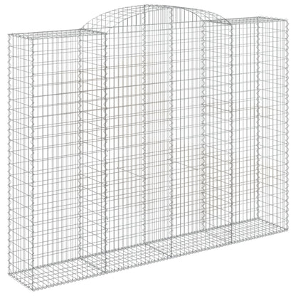 Gabionen mit Hochbogen 2 Stk 300x50x220/240cm Verzinktes Eisen