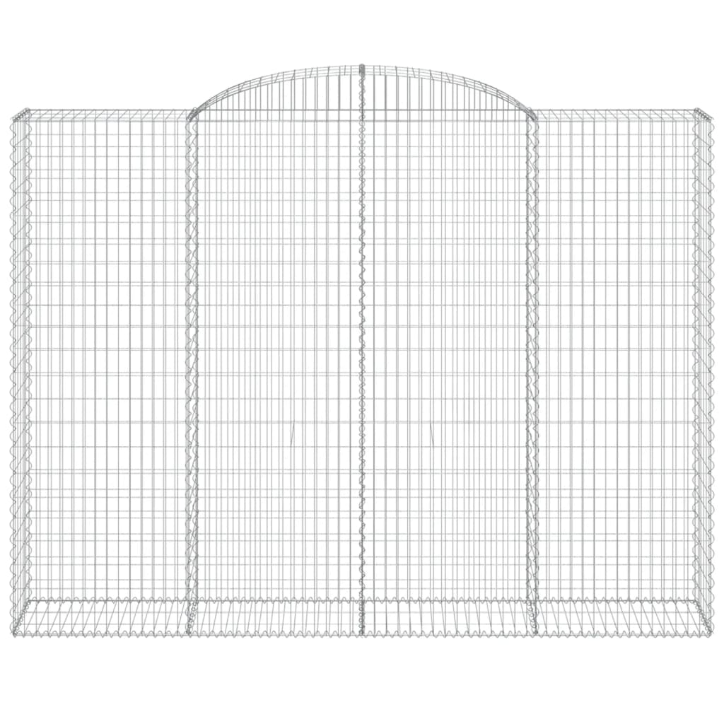 Gabionen mit Hochbogen 3 Stk. 300x50x220/240cm Verzinktes Eisen