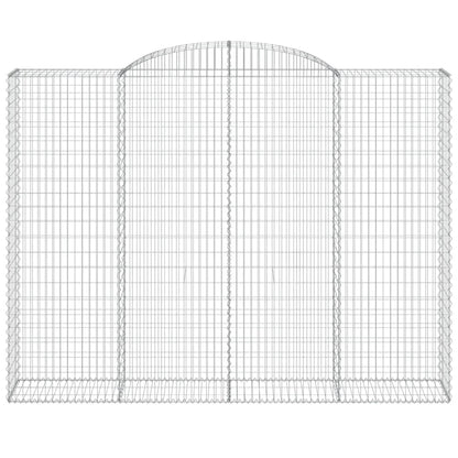 Gabionen mit Hochbogen 3 Stk. 300x50x220/240cm Verzinktes Eisen