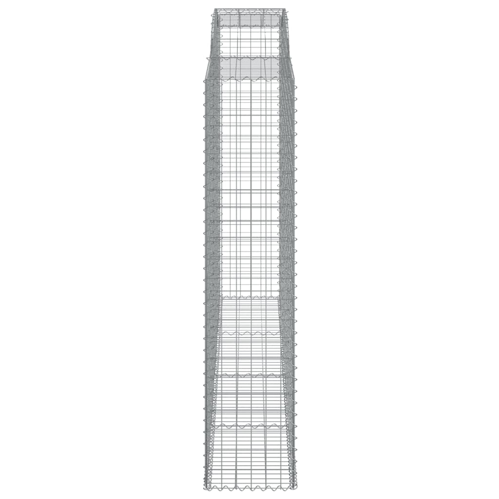 Gabionen mit Hochbogen 7 Stk. 300x50x220/240cm Verzinktes Eisen