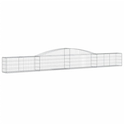 Gabionen mit Hochbogen 2 Stk. 400x30x40/60 cm Verzinktes Eisen