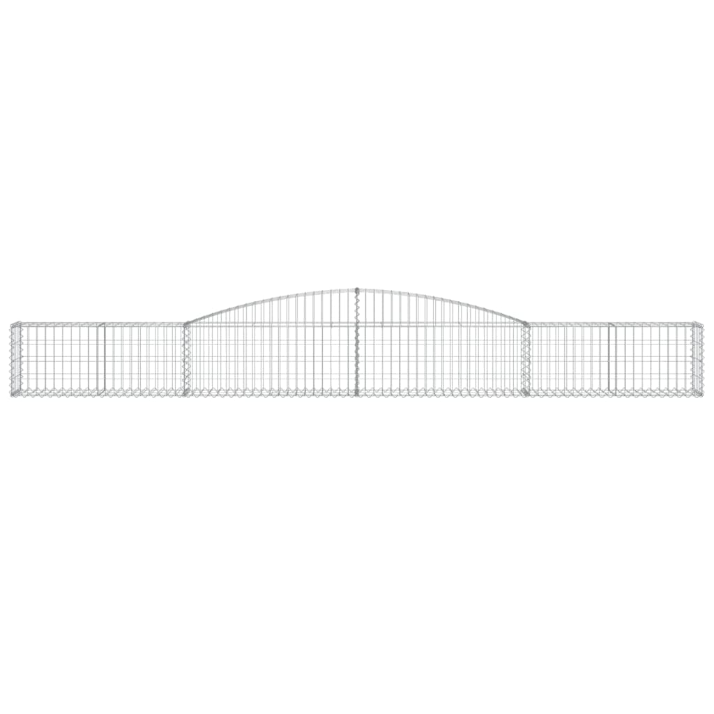 Gabionen mit Hochbogen 3 Stk. 400x30x40/60 cm Verzinktes Eisen