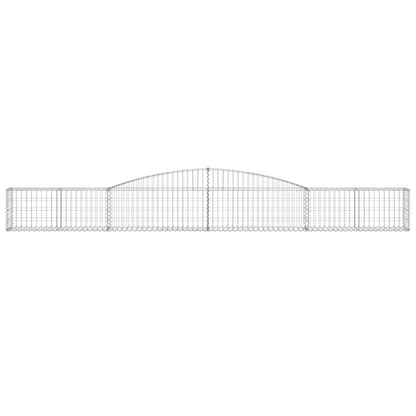 Gabionen mit Hochbogen 3 Stk. 400x30x40/60 cm Verzinktes Eisen