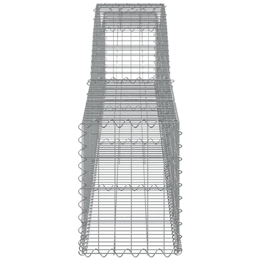 Gabionen mit Hochbogen 3 Stk. 400x30x40/60 cm Verzinktes Eisen