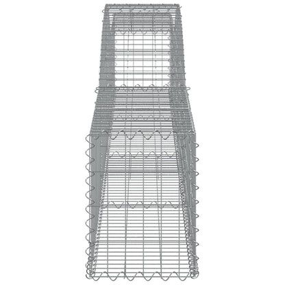Gabionen mit Hochbogen 3 Stk. 400x30x40/60 cm Verzinktes Eisen