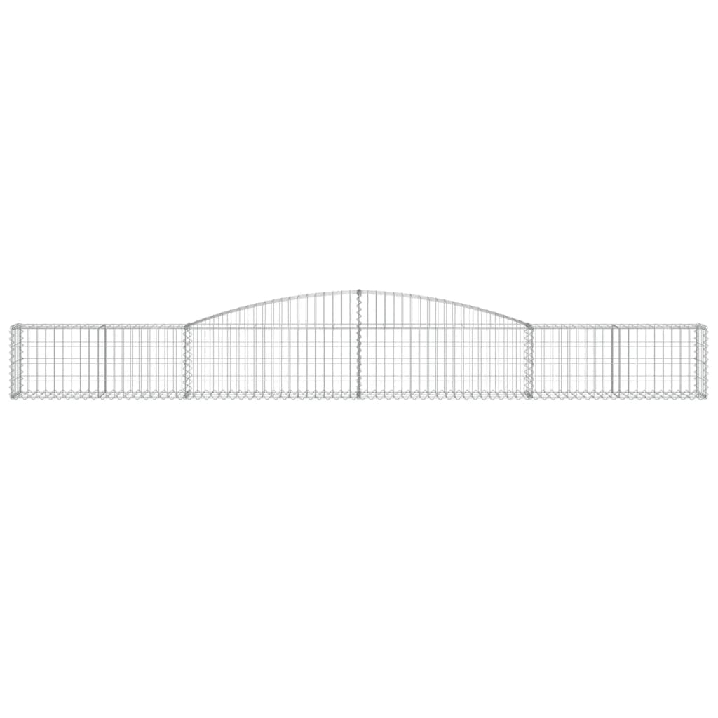 Gabionen mit Hochbogen 4 Stk. 400x30x40/60 cm Verzinktes Eisen
