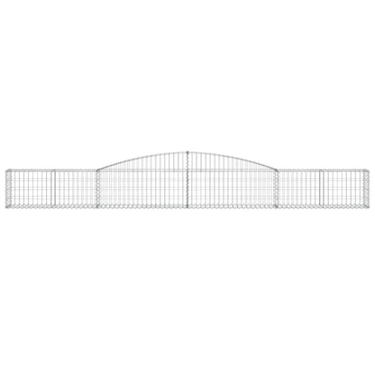 Gabionen mit Hochbogen 4 Stk. 400x30x40/60 cm Verzinktes Eisen