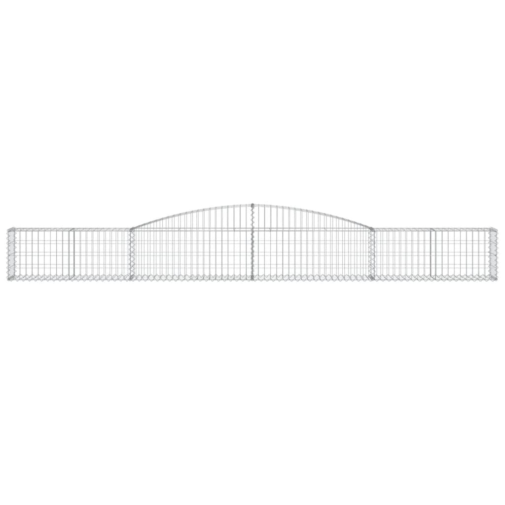 Gabionen mit Hochbogen 6 Stk. 400x30x40/60 cm Verzinktes Eisen