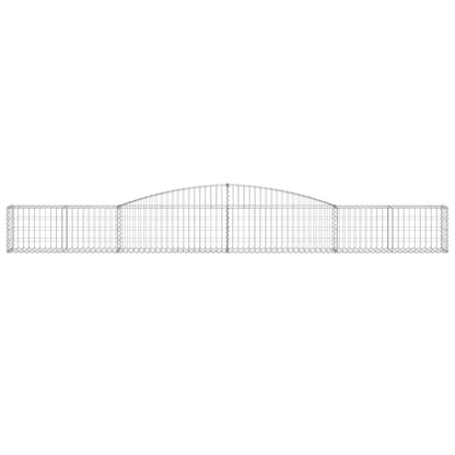 Gabionen mit Hochbogen 6 Stk. 400x30x40/60 cm Verzinktes Eisen
