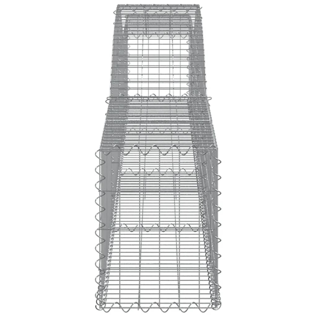 Gabionen mit Hochbogen 7 Stk. 400x30x40/60 cm Verzinktes Eisen