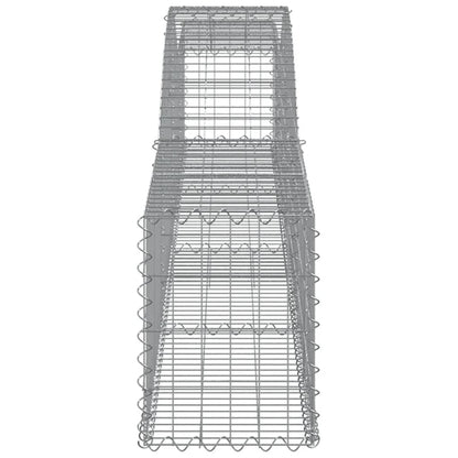 Gabionen mit Hochbogen 7 Stk. 400x30x40/60 cm Verzinktes Eisen