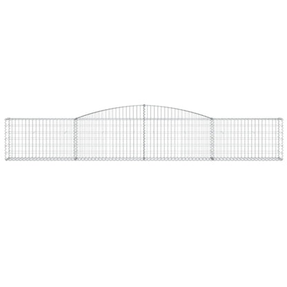 Gabionen mit Hochbogen 2 Stk. 400x30x60/80 cm Verzinktes Eisen