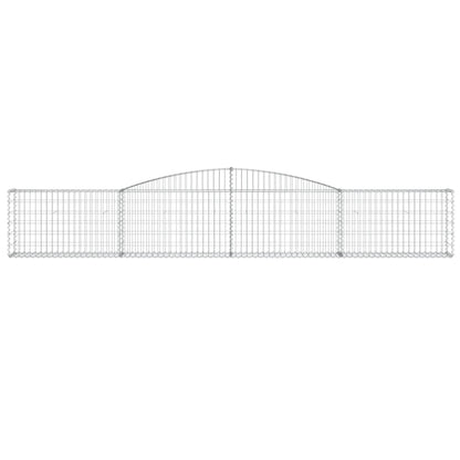Gabionen mit Hochbogen 3 Stk. 400x30x60/80 cm Verzinktes Eisen