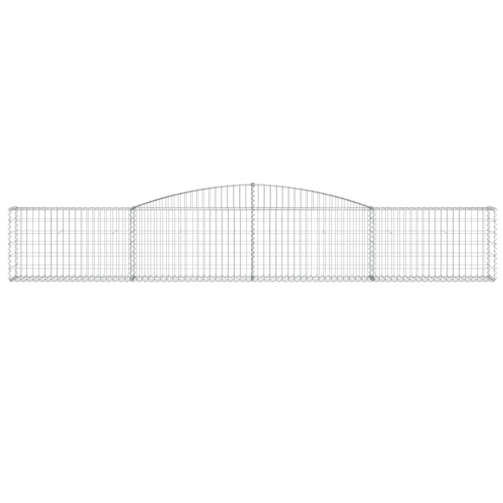 Gabionen mit Hochbogen 4 Stk. 400x30x60/80 cm Verzinktes Eisen