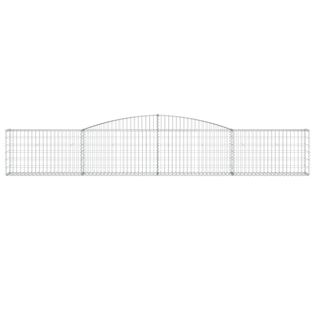 Gabionen mit Hochbogen 7 Stk. 400x30x60/80 cm Verzinktes Eisen
