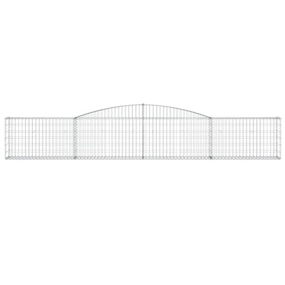 Gabionen mit Hochbogen 7 Stk. 400x30x60/80 cm Verzinktes Eisen