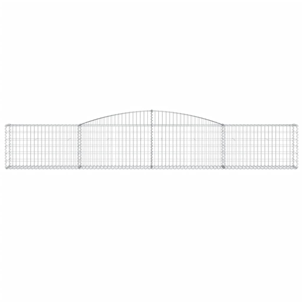 Gabionen mit Hochbogen 8 Stk. 400x30x60/80 cm Verzinktes Eisen