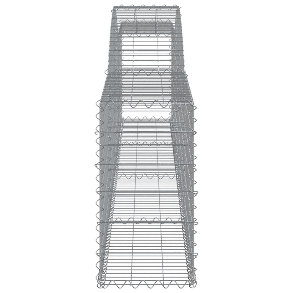 Gabionen mit Hochbogen 8 Stk. 400x30x60/80 cm Verzinktes Eisen