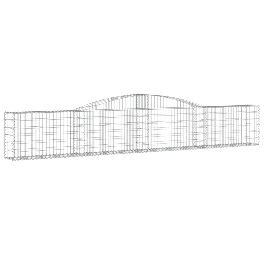 Gabionen mit Hochbogen 20 Stk. 400x30x60/80 cm Verzinktes Eisen
