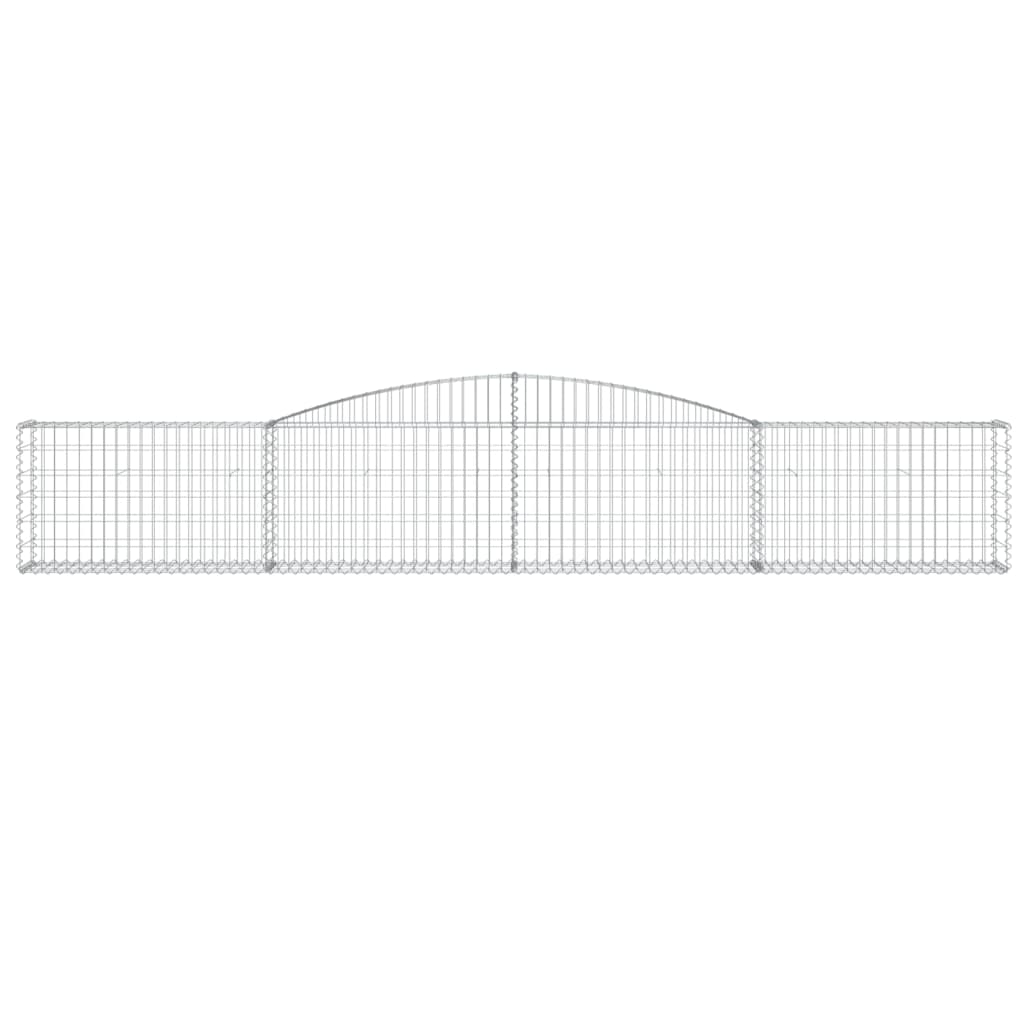 Gabionen mit Hochbogen 20 Stk. 400x30x60/80 cm Verzinktes Eisen