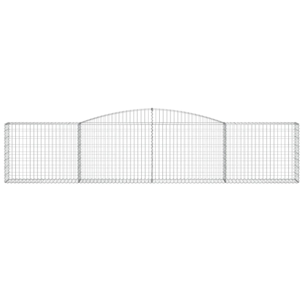 Gabionen mit Hochbogen 9 Stk. 400x30x80/100cm Verzinktes Eisen