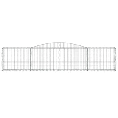 Gabionen mit Hochbogen 9 Stk. 400x30x80/100cm Verzinktes Eisen