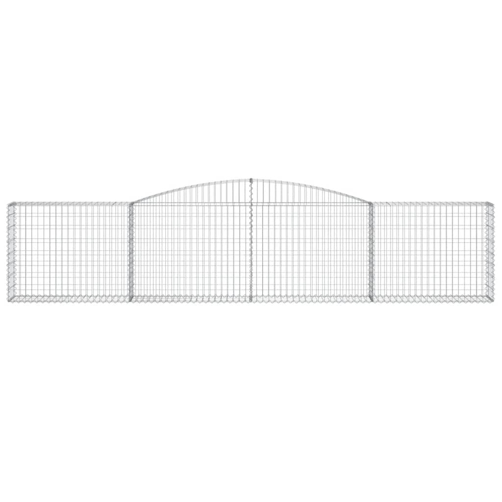 Gabionen mit Hochbogen 10 Stk. 400x30x80/100cm Verzinktes Eisen