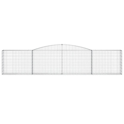 Gabionen mit Hochbogen 10 Stk. 400x30x80/100cm Verzinktes Eisen
