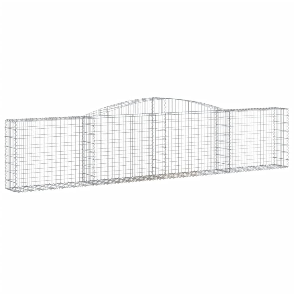 Gabionen mit Hochbogen 15 Stk. 400x30x80/100cm Verzinktes Eisen