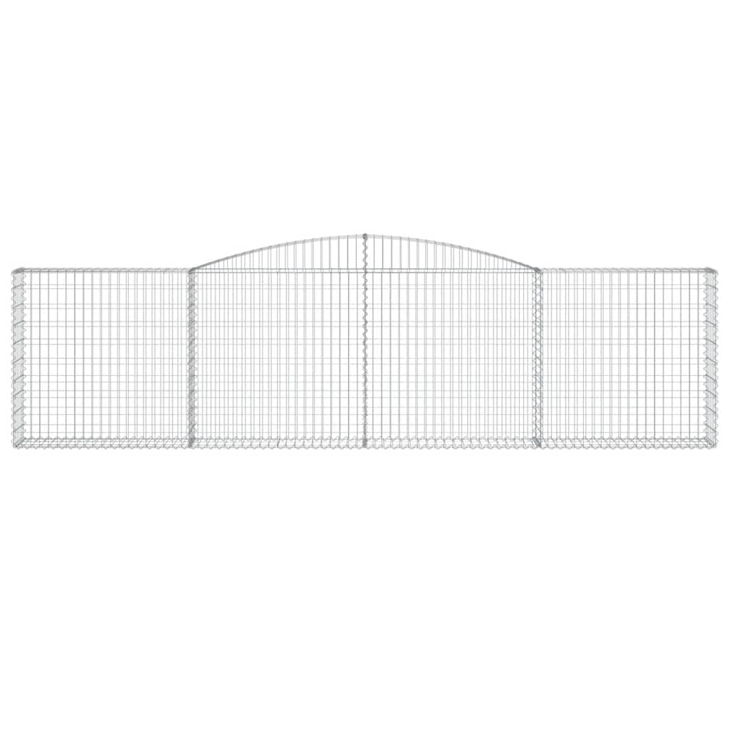 Gabionen mit Hochbogen 6 Stk. 400x30x100/120cm Verzinktes Eisen