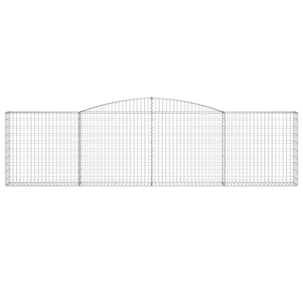 Gabionen mit Hochbogen 8 Stk. 400x30x100/120cm Verzinktes Eisen