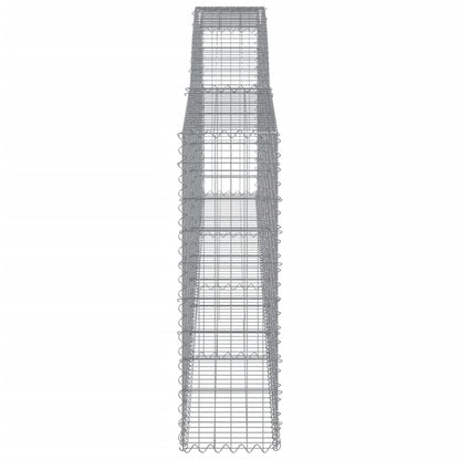 Gabionen mit Hochbogen 9 Stk. 400x30x100/120cm Verzinktes Eisen