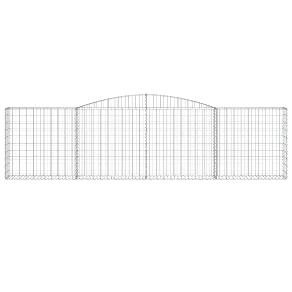 Gabionen mit Hochbogen 25Stk. 400x30x100/120cm Verzinktes Eisen
