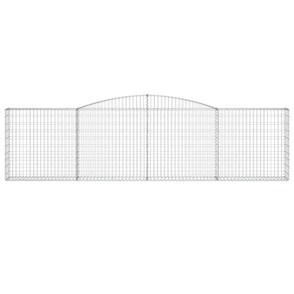 Gabionen mit Hochbogen 25Stk. 400x30x100/120cm Verzinktes Eisen