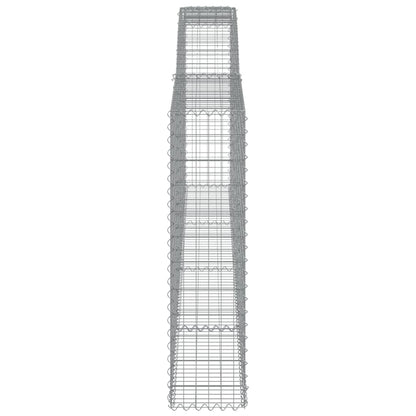 Gabionen mit Hochbogen 9 Stk. 400x30x120/140cm Verzinktes Eisen