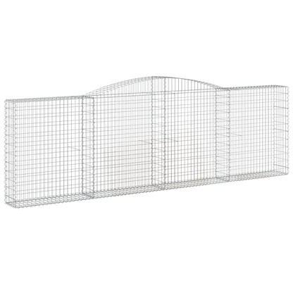 Gabionen mit Hochbogen 10Stk. 400x30x120/140cm Verzinktes Eisen