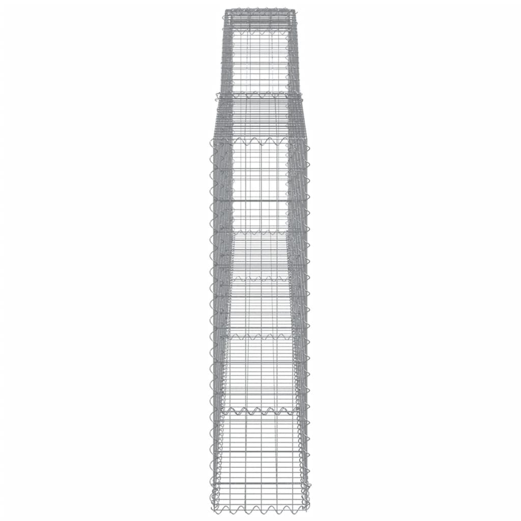 Gabionen mit Hochbogen 10Stk. 400x30x120/140cm Verzinktes Eisen