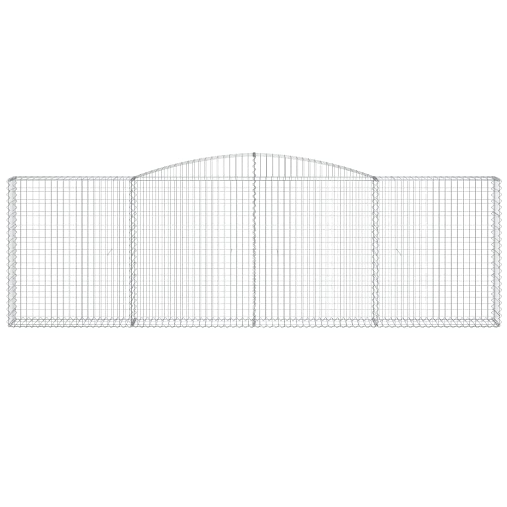 Gabionen mit Hochbogen 20Stk. 400x30x120/140cm Verzinktes Eisen