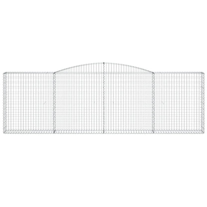 Gabionen mit Hochbogen 20Stk. 400x30x120/140cm Verzinktes Eisen