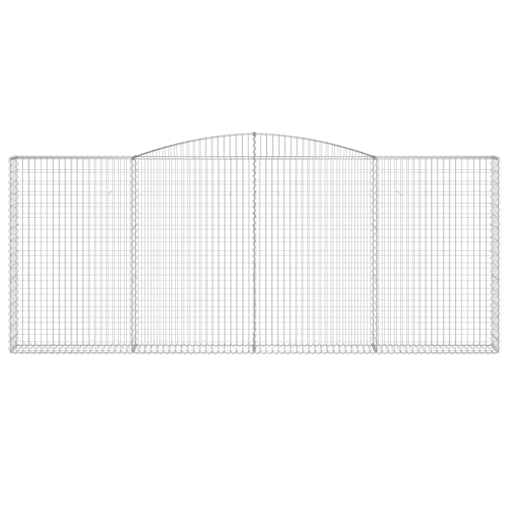 Gabionen mit Hochbogen 6 Stk. 400x30x160/180cm Verzinktes Eisen